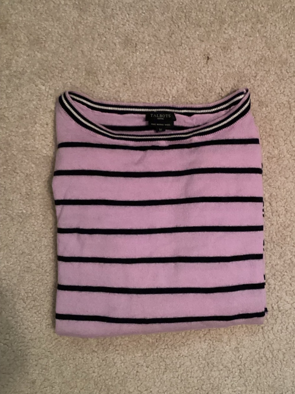 Talbots Woman 100% Merino Wool Ladies Pullover Striped Sweater Size 1X